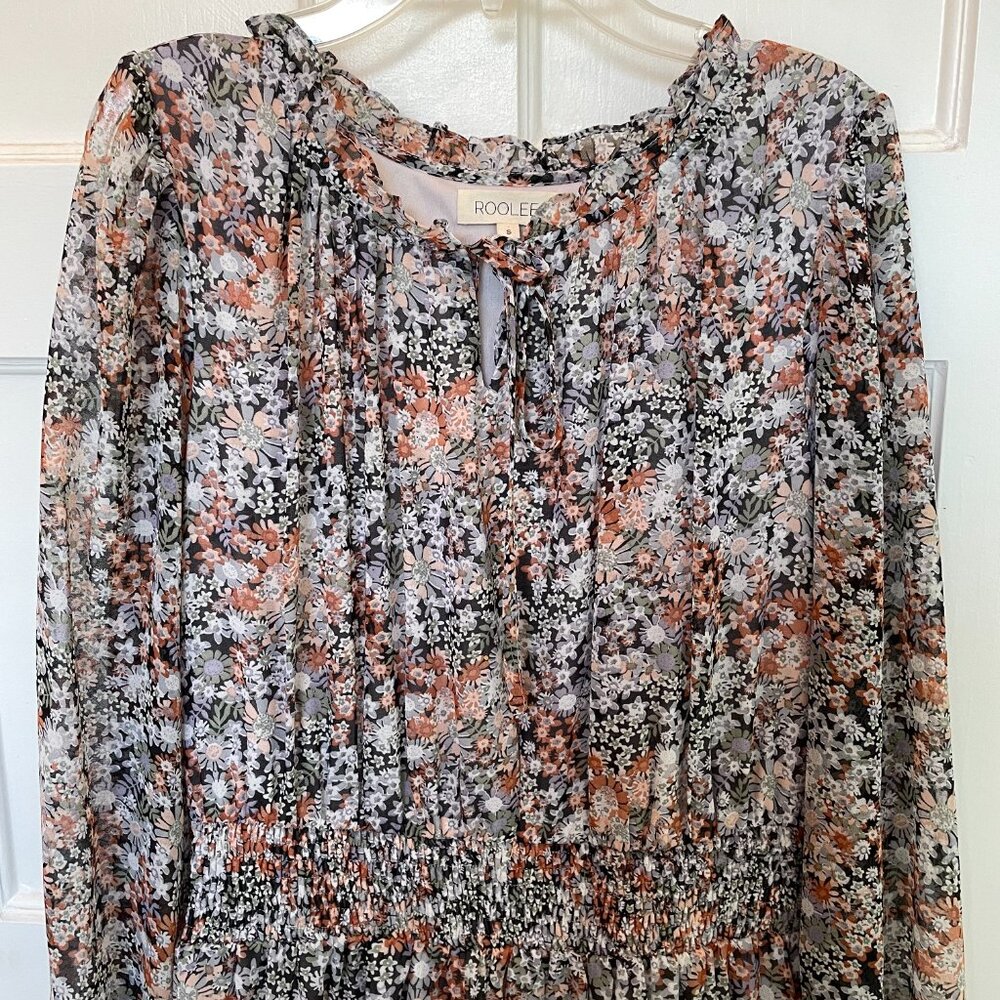 Roolee Mom & Mini Glasgow Floral Dress - Chocolate Size S & 7/8 - Picture 3 of 5